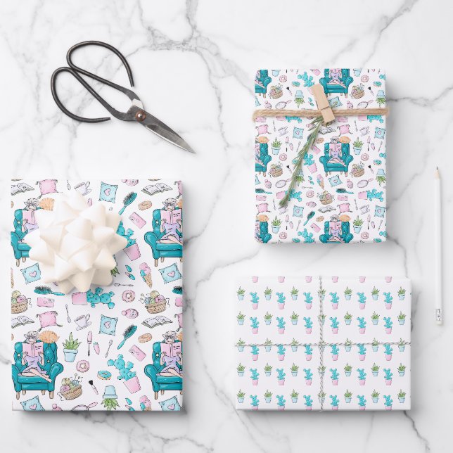 Feuille De Papier Cadeau Spa Day Girlie (Recto)