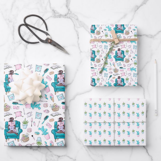 Feuille De Papier Cadeau Spa Day Girlie (Recto)