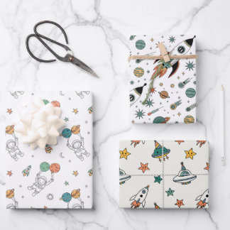 Feuille De Papier Cadeau Space Party Kids Wrapping paper