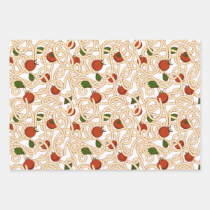 Feuille De Papier Cadeau Spaghetti pâtes nourriture italienne avec tomate