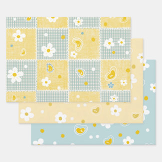 Feuille De Papier Cadeau Spring Pastel Floral & Hearts