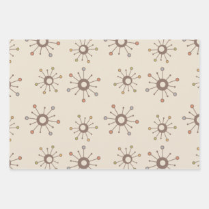 Feuille De Papier Cadeau Starburts Atomique Nature Tons Terre