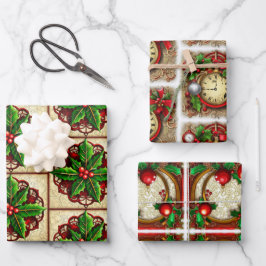 Feuille De Papier Cadeau Steampunk et Holly