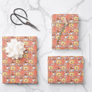 Feuille De Papier Cadeau Stéthoscope Thermomètre Motif Médical Soins 