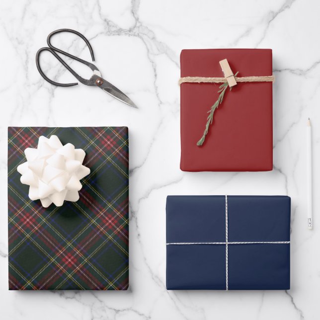 Feuille De Papier Cadeau Stewart Black Original Tartan écossais (Recto)