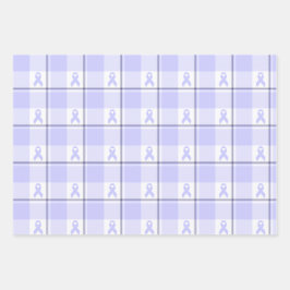Feuille De Papier Cadeau Stomach Cancer Awareness Plaid Periwinkle Ribbon