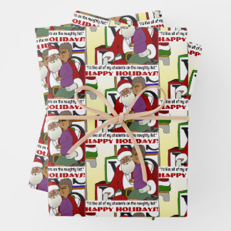 Feuille De Papier Cadeau Student Naughty List Yellow 
