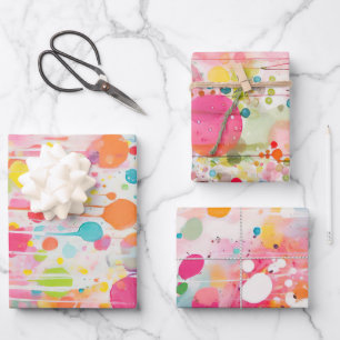 Feuille De Papier Cadeau style de peinture couleur acryl