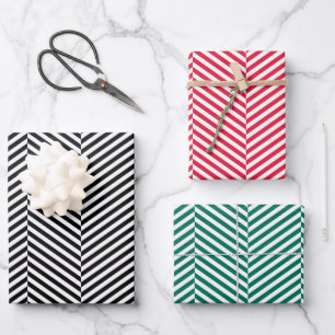 Feuille De Papier Cadeau Style herringbone Chevron 3 couleurs