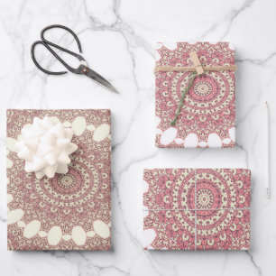 Feuille De Papier Cadeau Style médiéval arabe symétrique Motif Wrapp