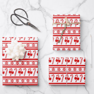 Feuille De Papier Cadeau Sucres de canne de Noël