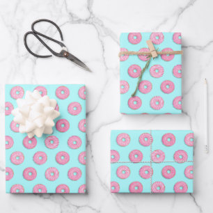 Feuille De Papier Cadeau Sugar Sweet Pink Glazed Donuts
