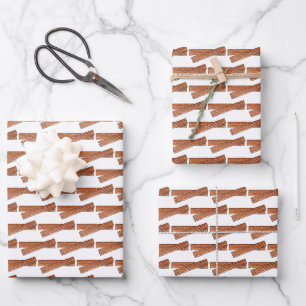 Feuille De Papier Cadeau Sugary Churro Fried Pâtisserie Pâtisserie Espagnol