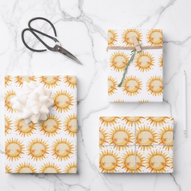 Feuille De Papier Cadeau Summer Sunshine Sun (Recto)