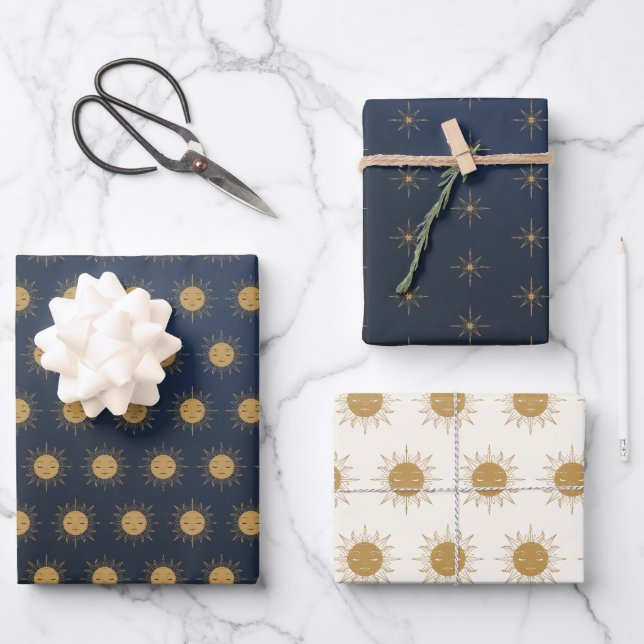 Feuille De Papier Cadeau suns and stars (Recto)