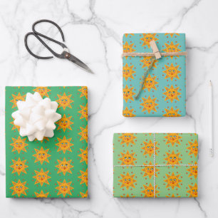 Feuille De Papier Cadeau Suns Étincelants Cute Charming Motif Cadeau