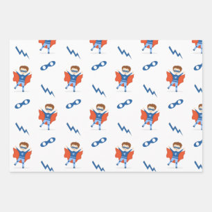 Feuille De Papier Cadeau Superhero Boy