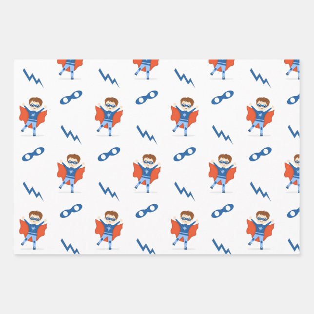 Feuille De Papier Cadeau Superhero Boy (Devant)