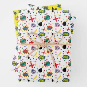 Feuille De Papier Cadeau Superhero Motif