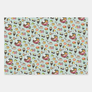 Feuille De Papier Cadeau Sushi & Ramen Birds