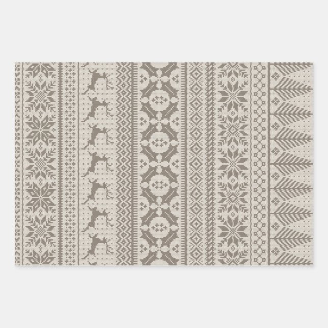 Feuille De Papier Cadeau Sweat Fair Isle Knit (Devant)