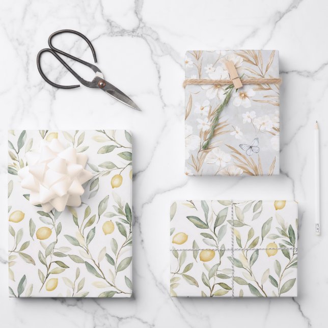Feuille De Papier Cadeau Sweet On You Lemons Wedding (Recto)
