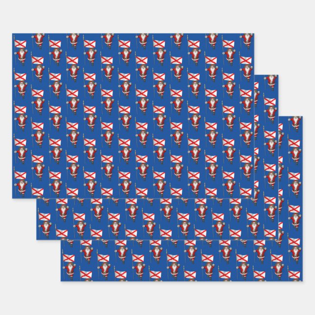 Feuille De Papier Cadeau Sweet Santa Claus visite l'Alabama (Lot)