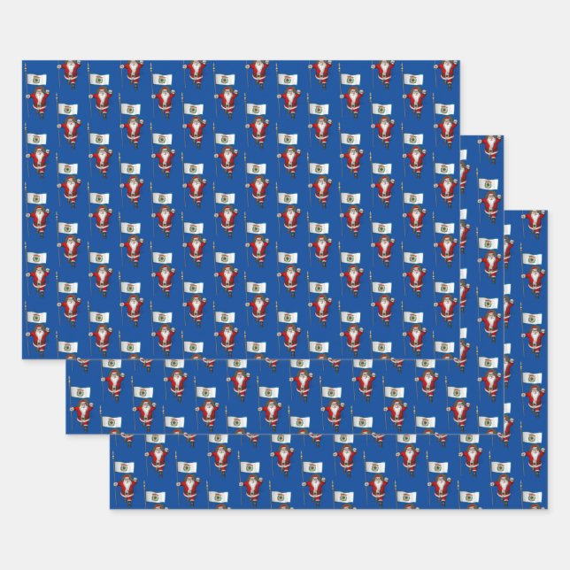 Feuille De Papier Cadeau Sweet Santa Claus visite Virginie-Occidentale (Lot)