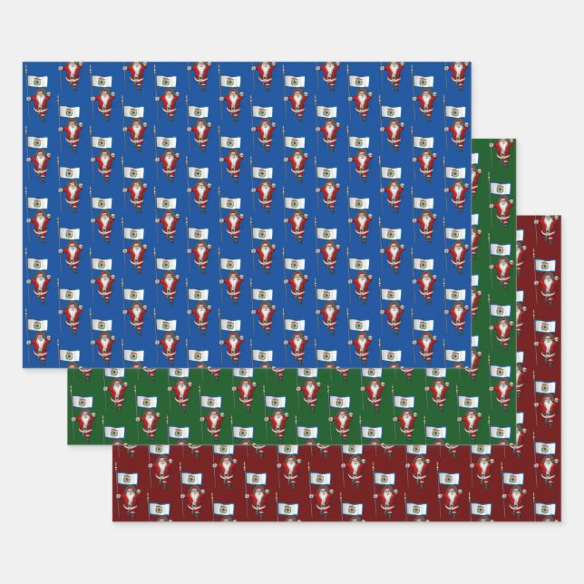 Feuille De Papier Cadeau Sweet Santa Claus visite Virginie-Occidentale (Lot)