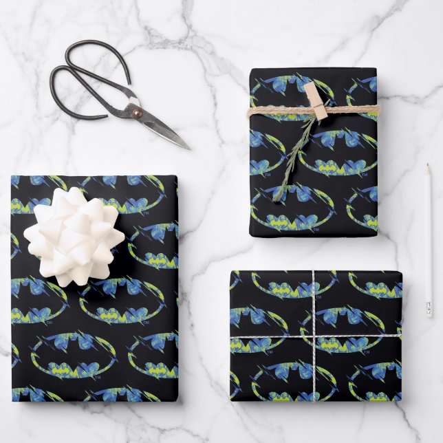 Feuille De Papier Cadeau Symbole Batman Électrique (Recto)