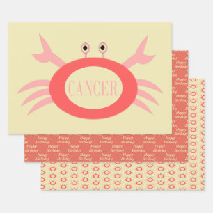 Feuille De Papier Cadeau Symbole cancéreux Crabe Personnalisé