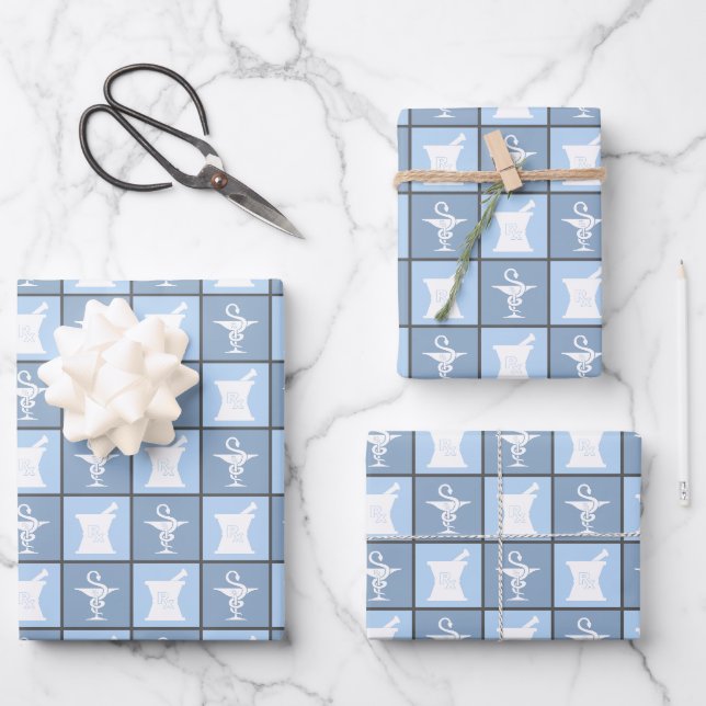 Feuille De Papier Cadeau Symbole de pharmacie | Pharmacy Pharmacy Motif (Recto)