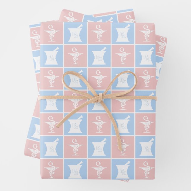 Feuille De Papier Cadeau Symbole de pharmacie | Pharmacy Pharmacy Motif (En situation)