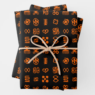 Feuille De Papier Cadeau Symboles africains Adinkra
