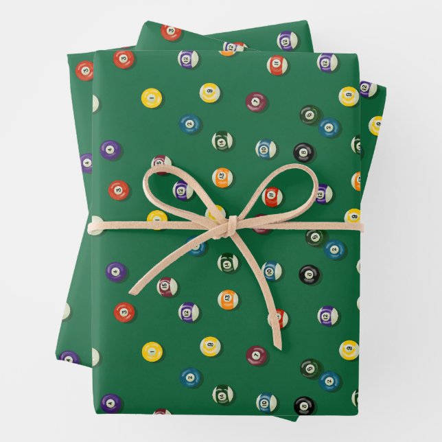 Feuille De Papier Cadeau Table de billard pour anniversaire soirée jeux (En situation)