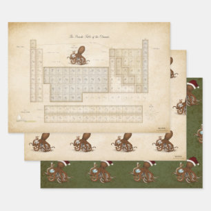 Feuille De Papier Cadeau Table périodique Steampunk Octopus Découpage Artis