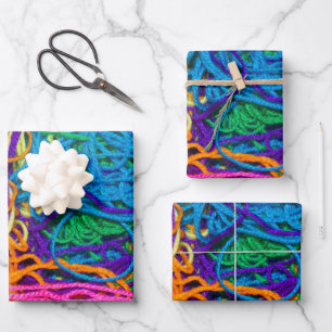 Feuille De Papier Cadeau Tangles Abstraits colorés Photographie