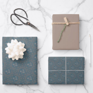 Feuille De Papier Cadeau Tapisserie turquoise Rococo Mandala Élégants fans 