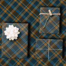 Tartan à carreaux diagonaux Navy, marron et cuivre