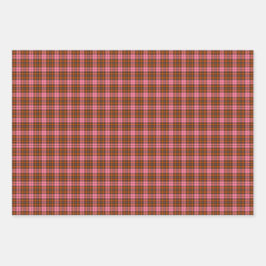Feuille De Papier Cadeau Tartan à carreaux rose rouille couleur rétro