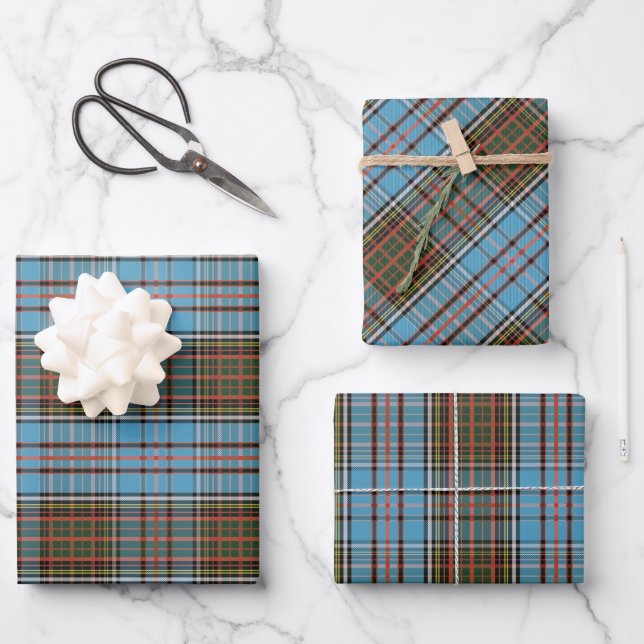 Feuille De Papier Cadeau Tartan Clan Anderson À damiers Motif (Recto)