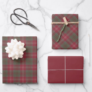 Feuille De Papier Cadeau Tartan écossais Patiné de Chisholm