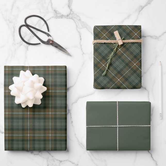 Feuille De Papier Cadeau Tartan écossais Patiné Forbes (Recto)