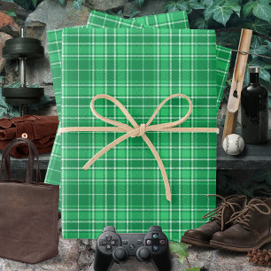 Feuille De Papier Cadeau Tartan - Vibrant vert foncé à vert clair