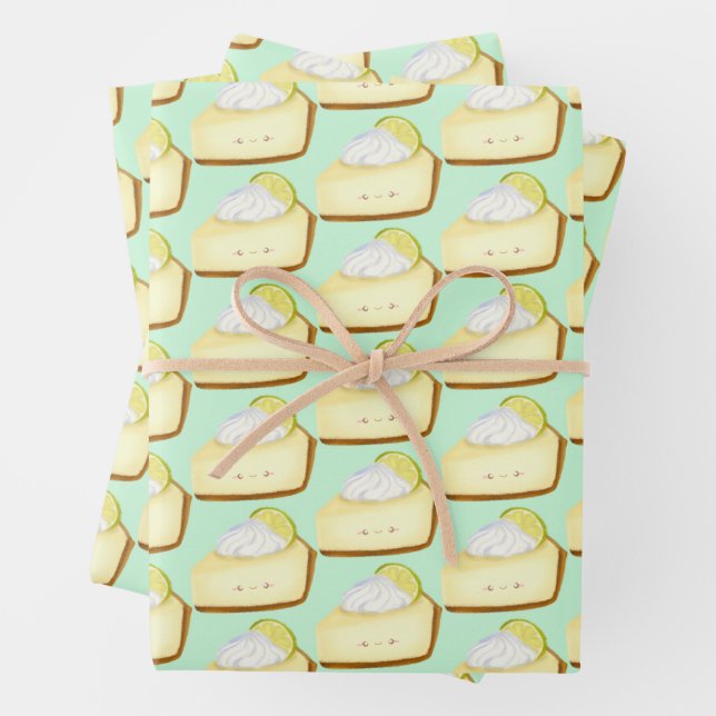 Feuille De Papier Cadeau Tarte à citron vert à clé mignonne (En situation)