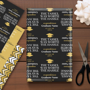 Feuille De Papier Cadeau Tassel valait la peine d'être Hassle - Graduation 