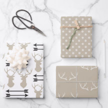 Taupe Taupe Tête, flèches et bois