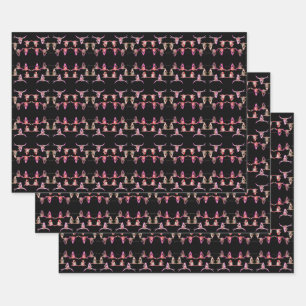 Feuille De Papier Cadeau Taureau Pink Brown Ouest Noir Rustique