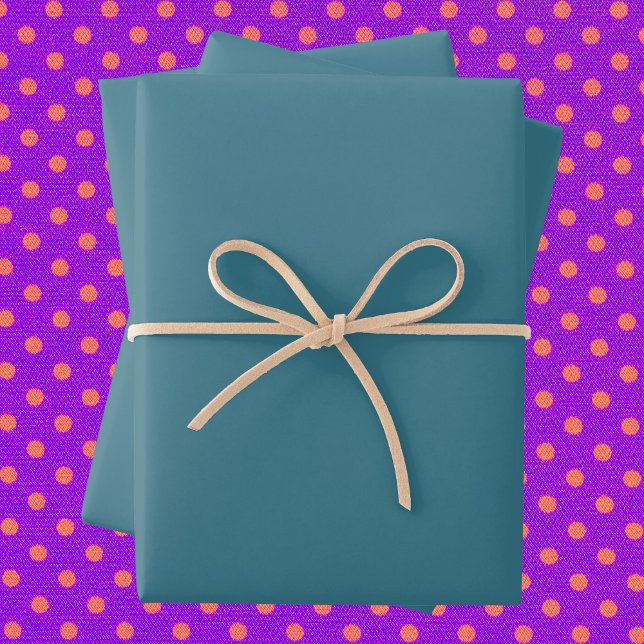 Feuille De Papier Cadeau Teal Blue Solid (Créateur téléchargé)