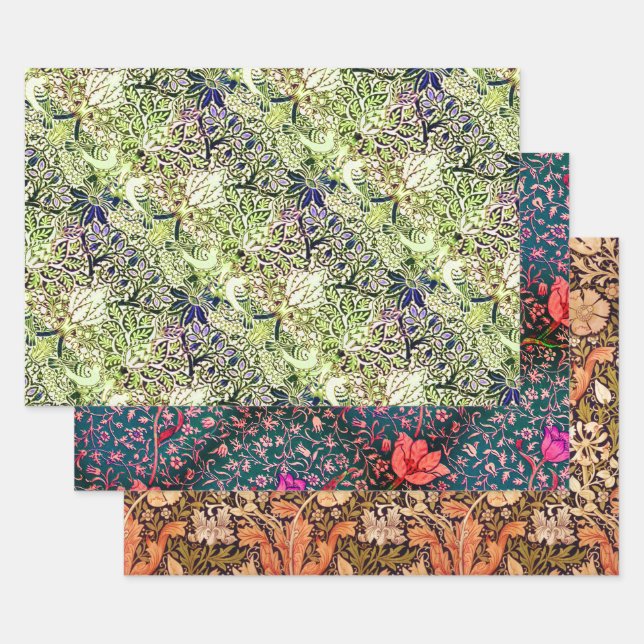 Feuille De Papier Cadeau Teasel, Emelia et William Morris (Lot)
